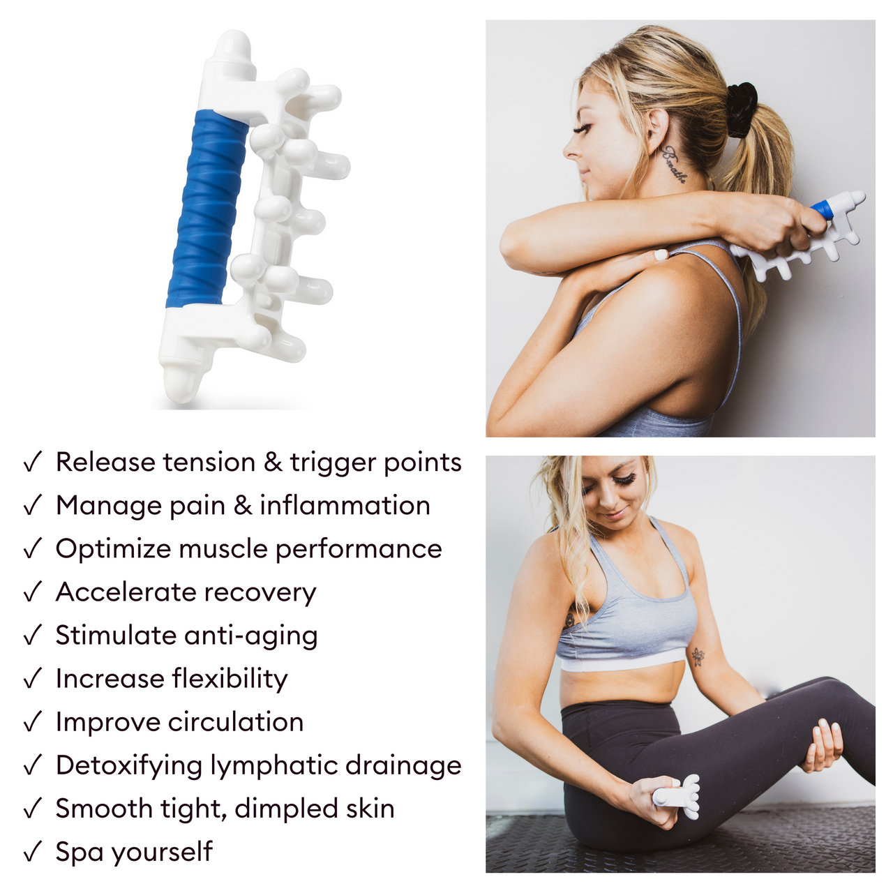 Portable New Therapy Cane Back Hook Massager Neck Self Muscle Pressure  Stick Tools Manuel Trigger Point Massage 